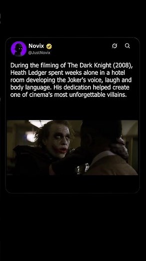 Heath Ledger Locked Himself Away to Become the Joker #DarkKnight #BehindTheScenes #Acting