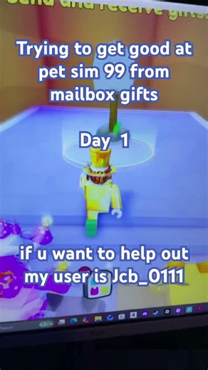 Trying to get at the game for mailbox gifts in pet Sim 99 ￼