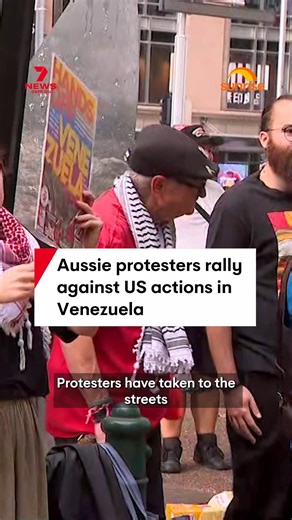 Protesters have taken to the streets across Australia to march against US actions in Venezuela and to call on the Albanese Government to condemn the United States. #venezuela #usa #trump #protest #rally | 7NEWS Melbourne