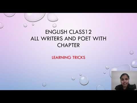 English class12 authors and poets