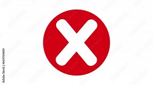 Red cross mark, isolated red cross symbols, checklist signs . Flat and modern prohibition and rejection design ,Button with cross, Wrong arrow red icon illustration, Delete , red cross animation. vídeo de Stock