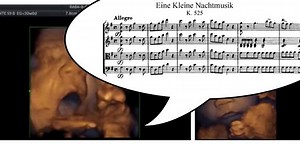 Does this video show a foetus singing along to Mozart?