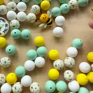 Bee Silicone Bead Mix, Focal Silicone Beads, Mixed 15mm Beads, Loose Beads Assorted - Etsy