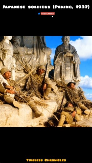 Japanese Soldiers taking a nap inside a temple (Peking, 1937) #ytshorts # ConflictHistory #1937Facts