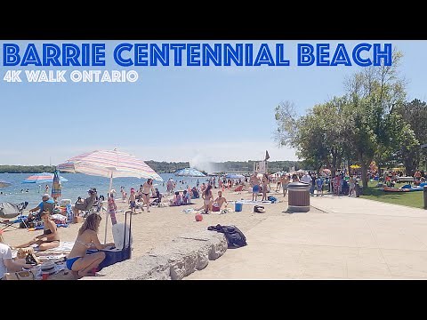 Barrie Ontario - Centennial Beach - Waterfront Heritage Trail: 4K Slow Walk Toronto & Ontario Canada