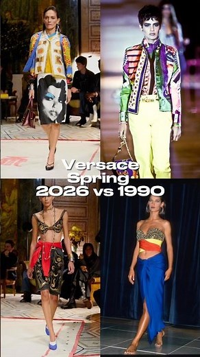Similarities between Versace’s Spring 2026 collection vs their Spring 1990 ready to wear collection