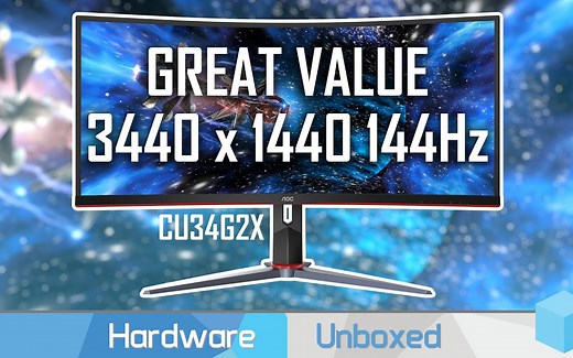 【中英字幕】AOC CU34G2X 显示器评测 超值2K 144Hz宽屏