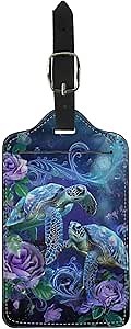 Upetstory Sea Turtle Luggage Tag Travel Suitcase Labels with Privacy Cover ID for Women Men Teen Girls Boys Kids Cruise Ships Travel Bag Suitcase Business Card Holder