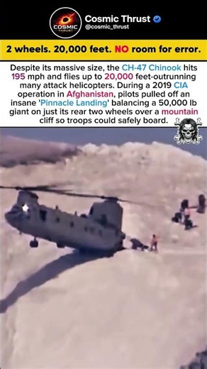 Insane 2-Wheel Mountain Landing 🏔️😱 #CH47Chinook #USMilitary #Aviation #Helicopter #USArmy #viral