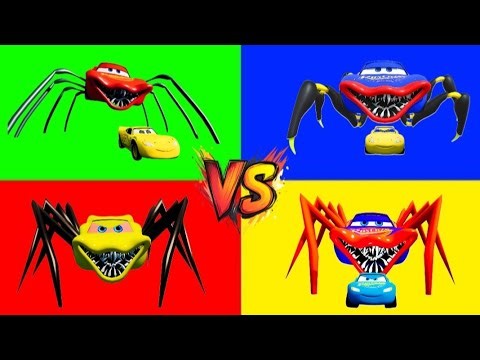 SPIDER McQUEENS COLLIDE – ONLY ONE SURVIVES 😱 ​#MonsterMcQueen #SpiderCars #EpicCarBattle