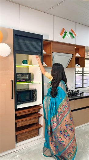 Tandem Kitchen Storage 🔥 | Smart Modular Kitchen Design | Space-Saving Kitchen #shorts