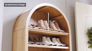 71" Tall Arched Bookshelf, 8 Tiers Arch Bookcase with Storage, Modern Farmhouse Book Shelf with Adjustable Shelves, Wood Bookshelf w/Open Display Shelves for Living Room, Office (Antique White)