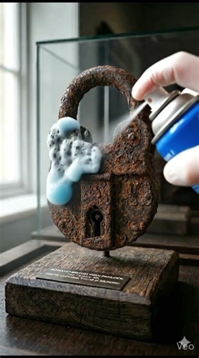 Restoring 😱18th century rusted lock 🔒#rust #rustremoval #satisfying #viral #lock
