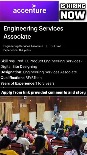 Devans Classes | Accenture is hiring now Apply using this link 👇 https://www.accenture.com/in-en/careers/jobdetails?id=AIOC-S01597295_en Follow... | Instagram