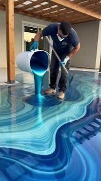 From Cracked Concrete to Ocean Wave Epoxy Patio 🌊 | Satisfying 24-Hour Transformation Timelapse