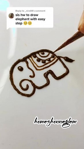 Simple Elephant Henna Design Tutorial | Henna Cone RM3