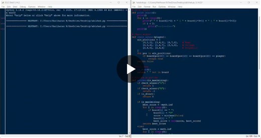 #tic #tac #toe #codsoft #internship #artificialintelligence #python #minimax #gamedevelopment #learningjourney | Abishek E