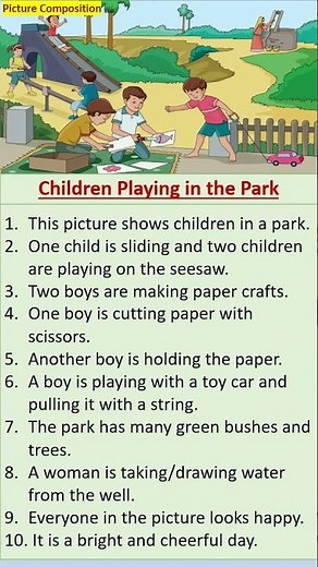 Grade 2-Picture composition- Playground scene #grammar #english #shorts #viral