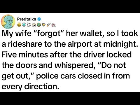 My wife “forgot” her wallet, so I took a rideshare to the airport at midnight. Five minutes...
