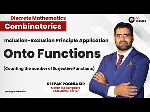 Lecture 24D - Onto Functions - Inclusion Exclusion Principle | Combinatorics | Discrete Mathematics