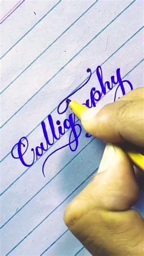 word"calligraphy" in cursive | cursive writing tutorial ✍️♥️#shorts
