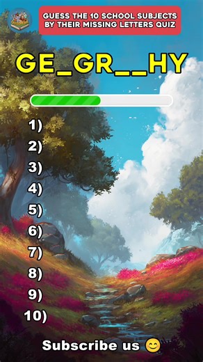 Can you guess these 10 school subjects by their missing letters quiz! #quiz