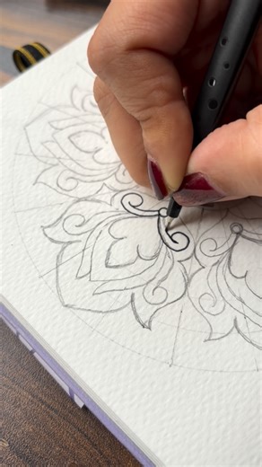 Prutha on Instagram: "Mini Ornate mandala tutorial part 1 Materials used: Pencil Eraser Compass Ruler Protractor Fineliner Brush pens All the materials used are from @mapedindia Stay tuned for part 2 #mandala #ilovesharingmandala"