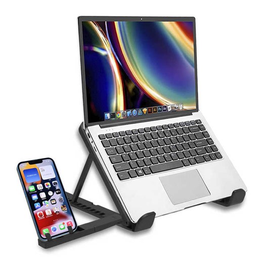 Adjustable Laptop Riser Stand Ergonomic Computer Desk Stand With Phone Holder for Notebook Macbook