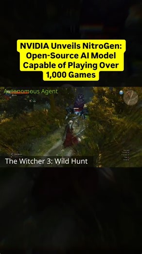 Questive.in on Instagram: "NVIDIA researchers, in collaboration with academic partners, have introduced NitroGen: an open-source vision-to-action foundation model trained on over 40,000 hours of gameplay videos across more than 1,000 games. The model directly maps raw screen pixels to gamepad actions, demonstrating strong generalization across diverse genres and potential applications in embodied AI and robotics. #nvi̇di̇a #pcgaming #ramprices #technews #gamingnews"