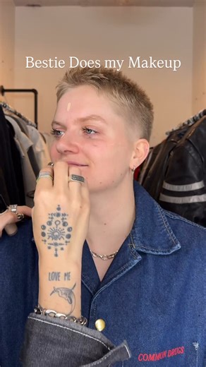 Alaire Thomas on Instagram: "How do you all think @call.me.england did? The mascara was messed up for a SECOND but I think we can forgive it... this time. Also, if you want to hear more nonsense from shorty and I we are starting a podcast!! @yapandstrappodcast dropping soon! #fyp #lgbt #lgbtq #makeup #androgynous"