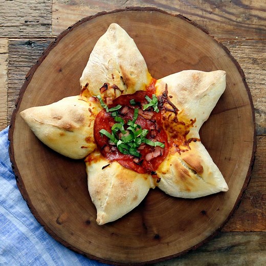 This ultra meaty stuffed-crust pizza has got us seeing stars. Full Recipe: bit.ly/2BK3QI0 | Tastemade