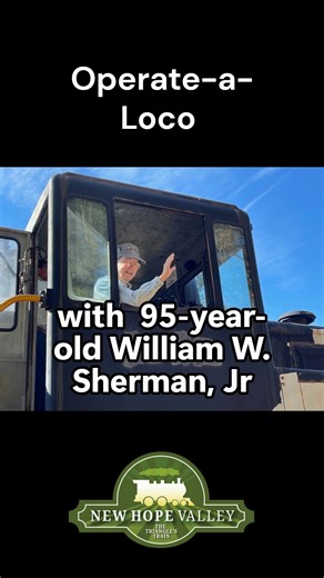 1.2K views · 23 reactions | What an incredible day! At 95 years old, William W. Sherman, Jr. enjoyed an Operate-a-Loco experience with us. Sharing our love of trains and helping create such a meaningful memory was truly special! For the best-day-ever, check out www.triangletrain.com/operate-a-loco/ #operatealoco #makingmemories #whataday #bestdayever #NewHopeValleyRailway #TriangleTrain | Triangle's Train: New Hope Valley Railway | Facebook