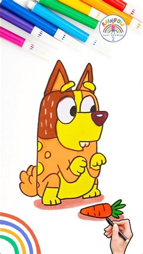 How to Draw Bluey | Draw Bluey Chilli Cute Drawing 🌈 🐶 #bluey #drawing #shorts #chilli #rabbit