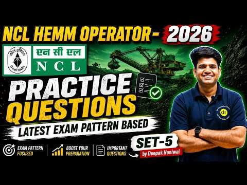 NCL HEMM Operator-2026 Practice Questions (SET-5) by Deepak Nuniwal | DR Education Official