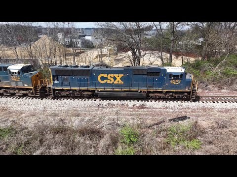 An NS Combo Train Goes Up the Greenville Line, More CSX Freights with SD7MACs