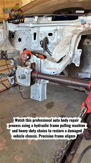 Extreme Frame Pulling & Chassis Straightening Process | Auto Body Repair Skills