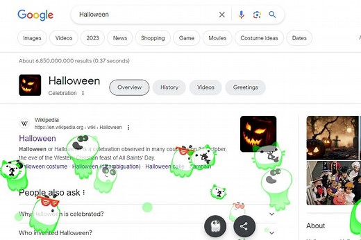13 Halloween Easter eggs on Google from The Addams Family to Alien
