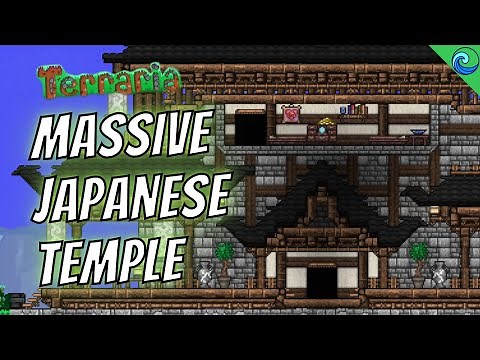 I built a Massive Japanese Temple in Terraria!! || Terraria 1.4 Speed Build ||