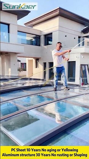 Transform Your Pool into a Year-Round Oasis with Sunkaer's Custom Retractable Cover! 🌊#swimmingpool