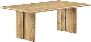 Modway Amistad 44" Rectangular Solid Wood Modern Farmhouse Coffee Table in Oak