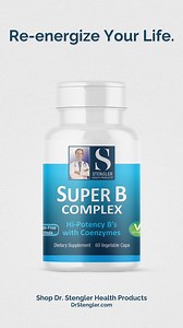 Re-energize with Super B Complex. Therapeutic amounts of the activated forms of key B Vitamins: Coenzyme B2 (R5P), B6 (P5P), Folate (L-5 Methyl Tetrahydrofolate), B12 (methylcobalamin) shown to: 🔋 Support overall Energy* ⚡️ Help Stress-Related Fatigue* 🧬 Support those with MTHFR variation* Save 15% off with code “ENERGY” at DrStengler.com 🔗 SHOP HERE: https://drstengler.com/discount/ENERGY?redirect=/products/super-b-complex #naturopath #naturopathicmedicine #health #wellness #naturalmedicine 
