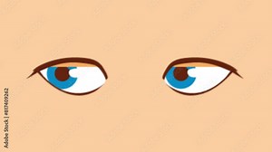 Loop animation with two blinking eyes. eye blink animation, eyes animation.