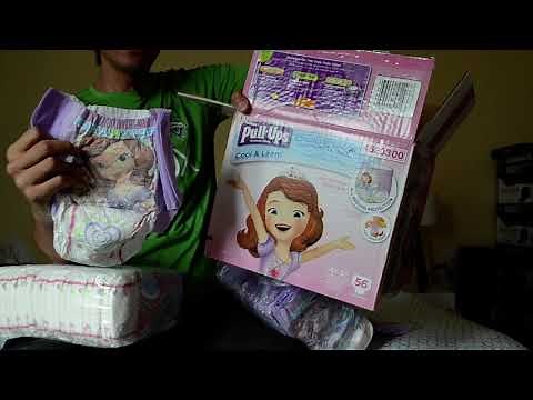 Sofia the First, Huggies Pull-Ups Cool & Learn 4T-5T for girls, package opening