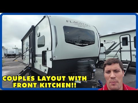 Couples Front Kitchen Travel Trailer! 2026 Forest River Flagstaff Micro Lite 25MBR
