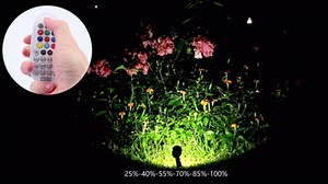 15W RGB Landscape Lighting, LED Color Changing Landscape Lights 120V with Remote Control, IP66 Waterproof Outdoor Spotlight for Yard Garden Path Indoor Decorative, 2 Pack
