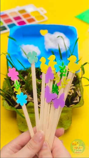 🌱 Recycle and reuse an Egg Carton into a Mini customised Garden! 🌿✨ #Shorts