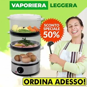 復 VAPORIERA LEGGERA 北 Per una cucina saporita e salutare!  Più gusto, meno calorie! 勒 Mantieni le proprietà dei cibi  Cucina senza grassi e olio 復  凌 Cuoci cibi diversi contemporaneamente ✅ SUPER OFFERTA LANCIO  La spedizione è gratuita e paghi direttamente alla consegna PER MAGGIORI INFORMAZIONI QUI  https://bit.ly/3t6o6vp | Deal Usa | Facebook