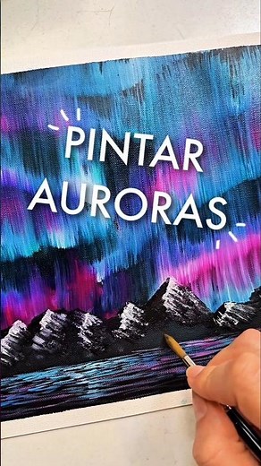 How to paint the Northern Lights ✨️🎨🖌 | #shorts #art #painting #oilpainting #paintingtutorial #ar...