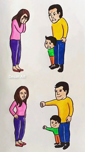 837K views · 6.2K reactions | Teach your child good manners ‍❤️‍ #short #art #drawing #love #reelsvideo #family #baby #desanarts #artist #viralpost #trendingreels #youtubeshorts #ChildrensDay #education #cute #video #facebookreels #artoftheday #instagram | Santu Dey | Facebook