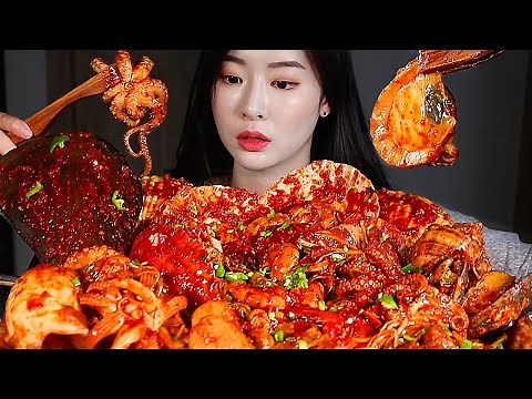 매운 대왕해물찜 볶음밥 리얼사운드먹방/MASSIVE SEAFOOD BOIL SPICY BRAISED SEAFOOD Mukbang Eating Show đồ ăn biển ヘムルチム
